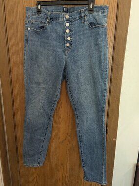Gap Denim High Rise Button Fly Jeggings Comfort Stretch Jeans-32